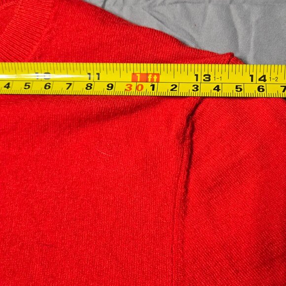 Theory Size Medium Womens Red Long Sleeve Wool Shirt - Picture 6 of 7